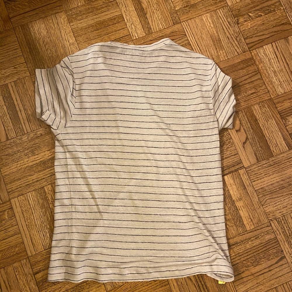 Theory Linen Striped T Shirt Size M perfect